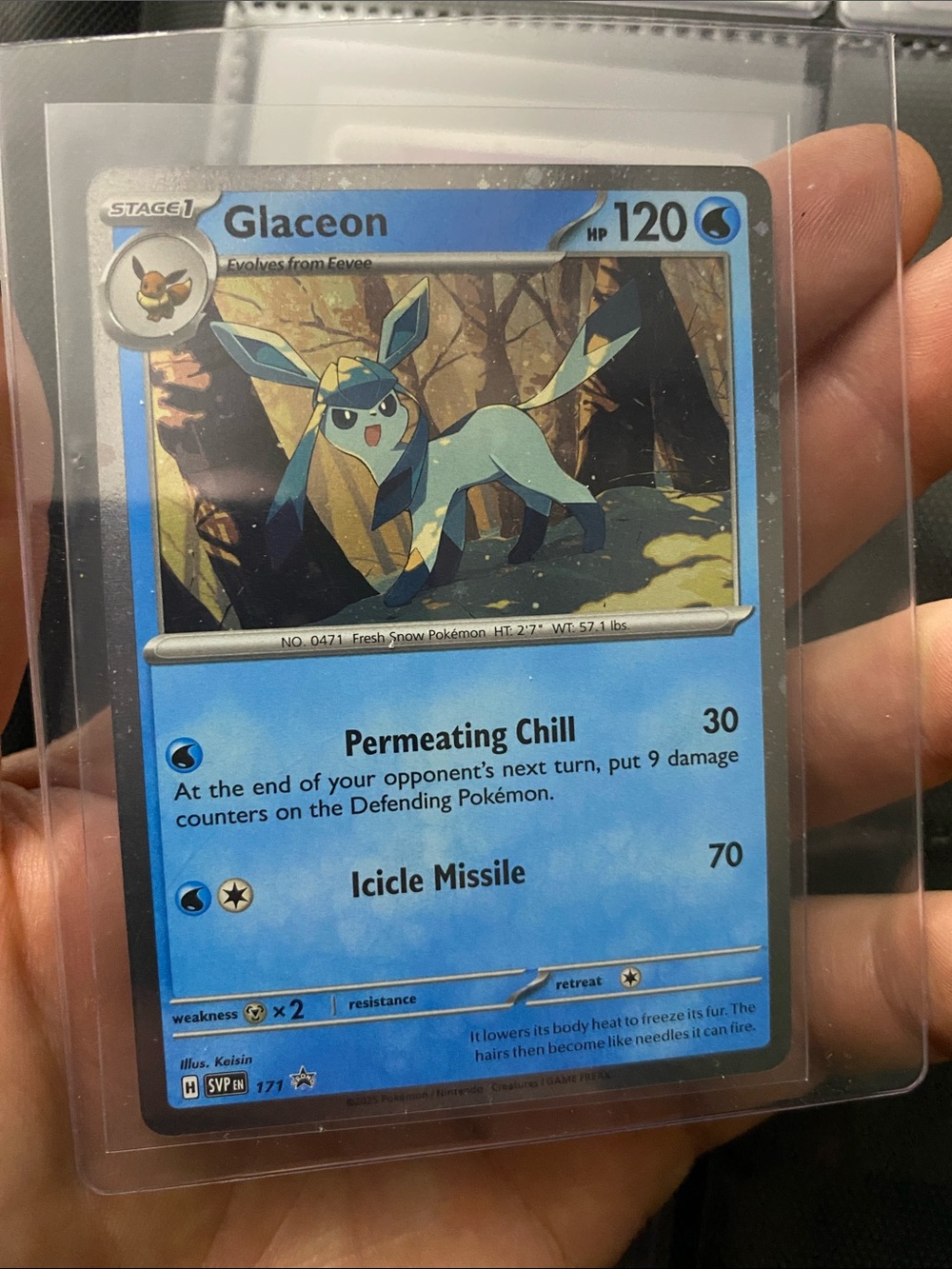 Pokemon Glaceon Trading Card – Blue